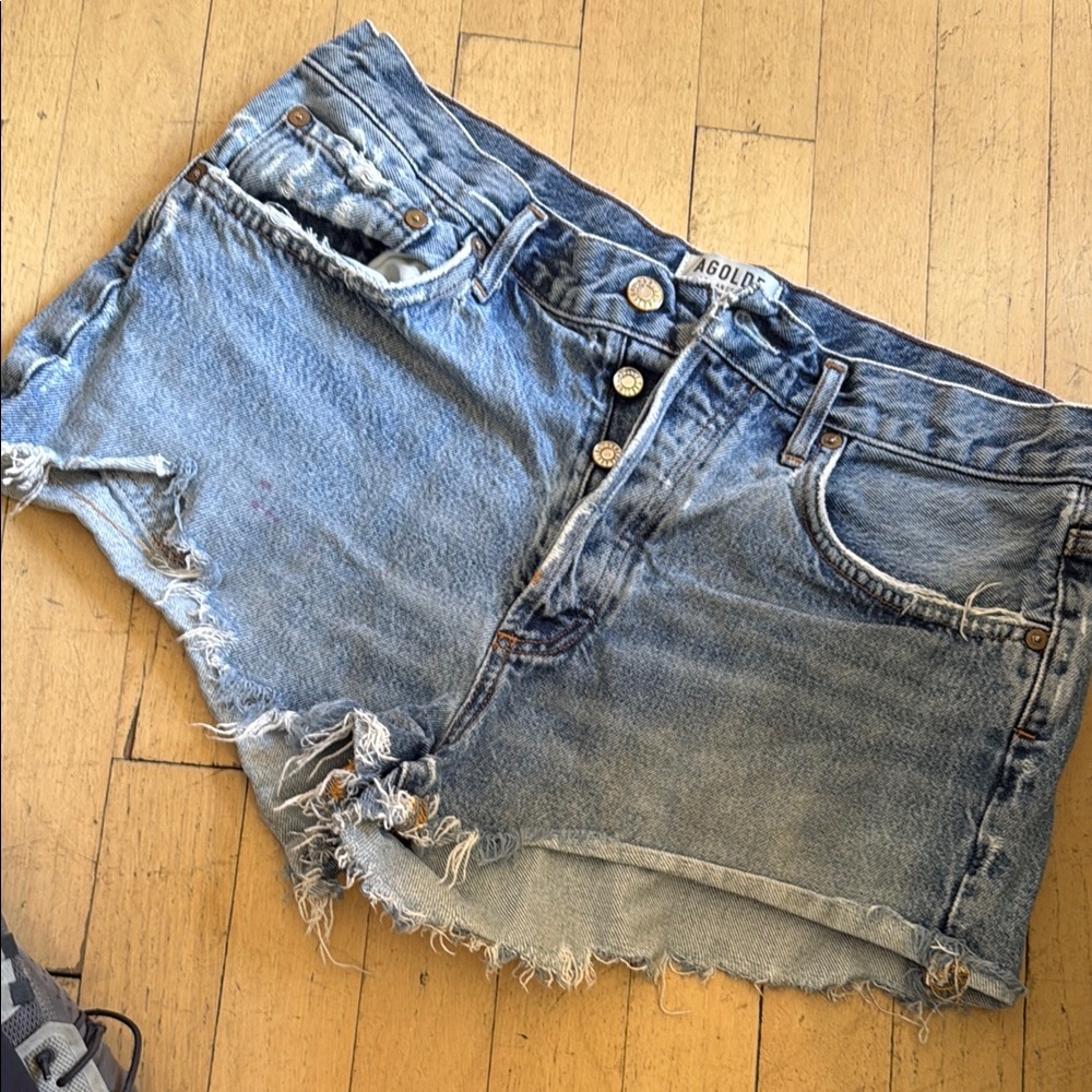 AGOLDE Women's parker short Blue Denim Shorts